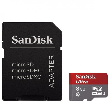 Sandisk Ultra Micro SDHC /8GB + Adapter - کارت حافظه سندیسک ultra micro SDHC/8GB